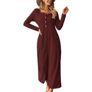 Elegant Burgundy Jumpsuit